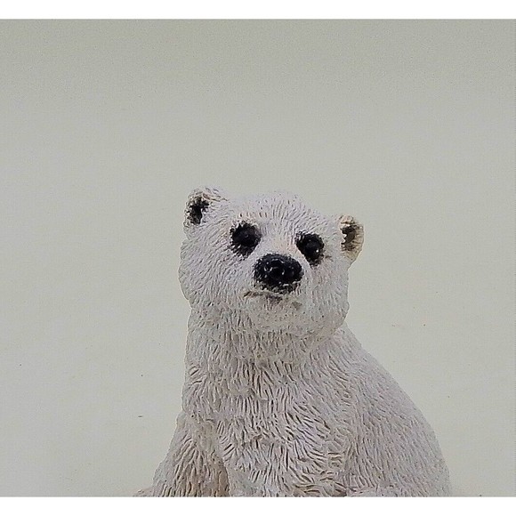 Stone Critters Littles Polar Bear Cub SCL-198 White Sitting - Picture 8 of 8